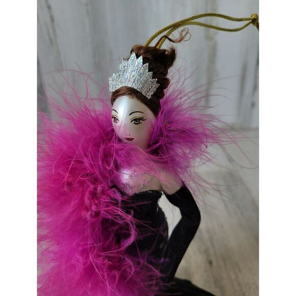 Vintage de carlini Italian lady glass evening dress feather Bloomingdale's Marsh - Picture 2 of 8